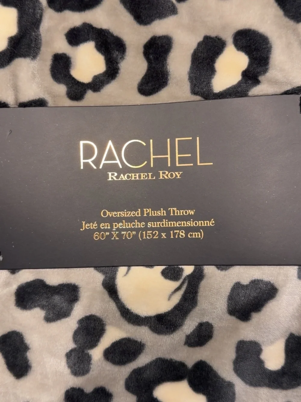 Rachel Rachel Roy Leopard Skull Plush Throw Blanket